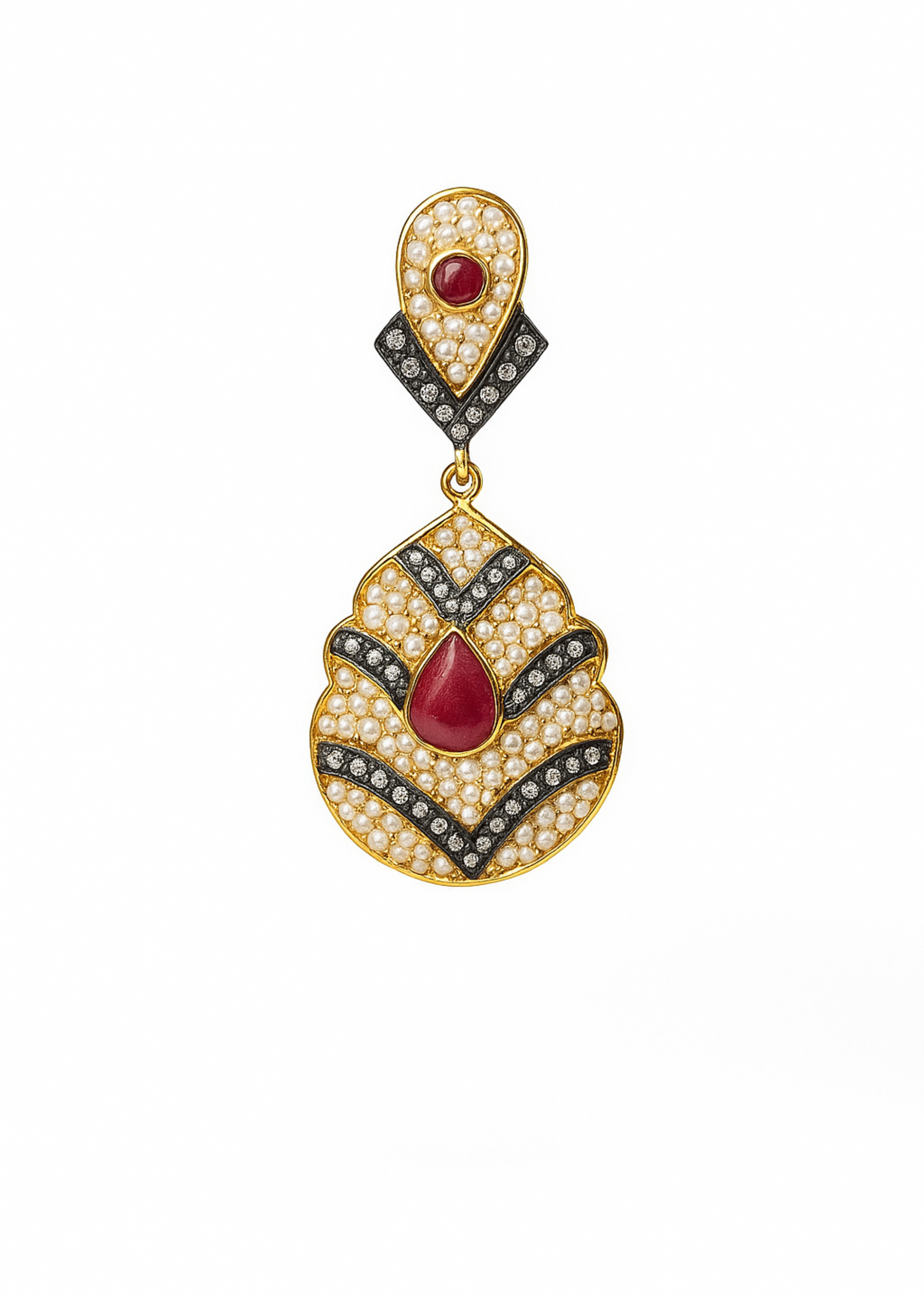 Mughal Polki Teardrop Earrings