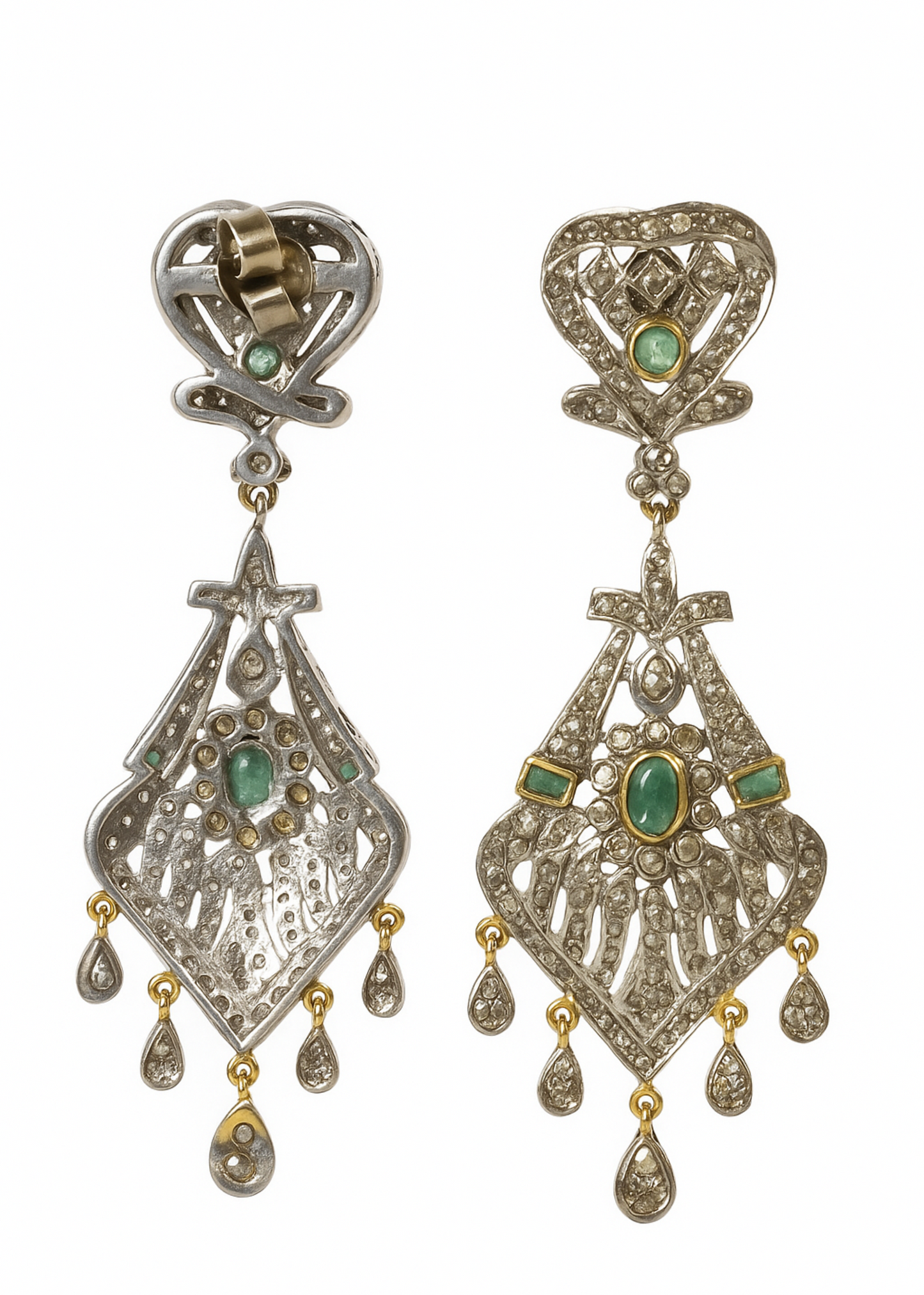 Regal Emerald Chandbali Earrings