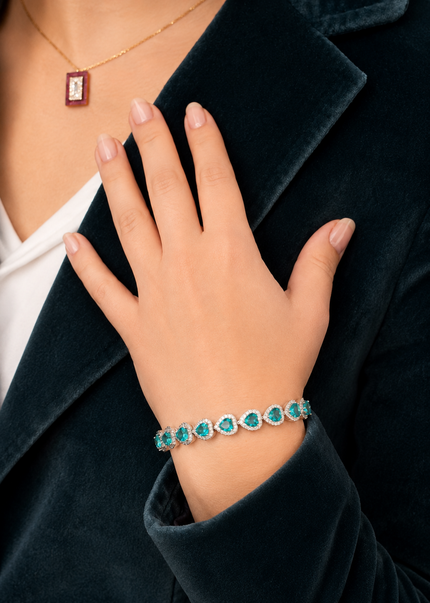 Paraiba Heart-925 Sterlıng Sılver