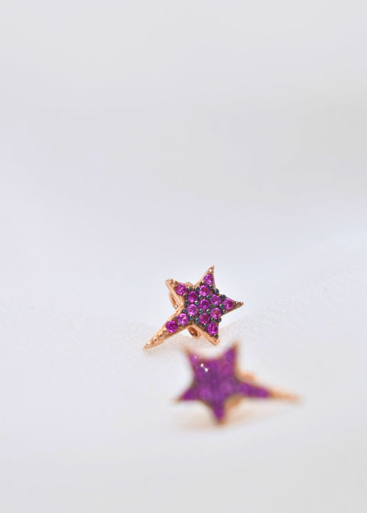Celestial Long Tail Star Zirconia Stud Earrings – 925 Sterling Silver  | Turkish Elegance