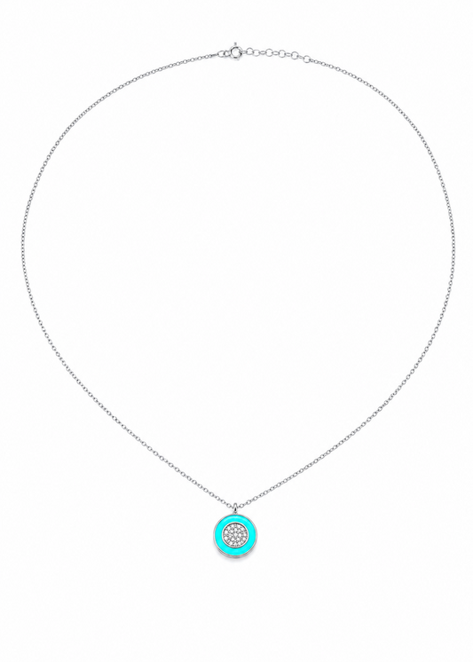 Turquoise Enamel -925 Sterling Silver