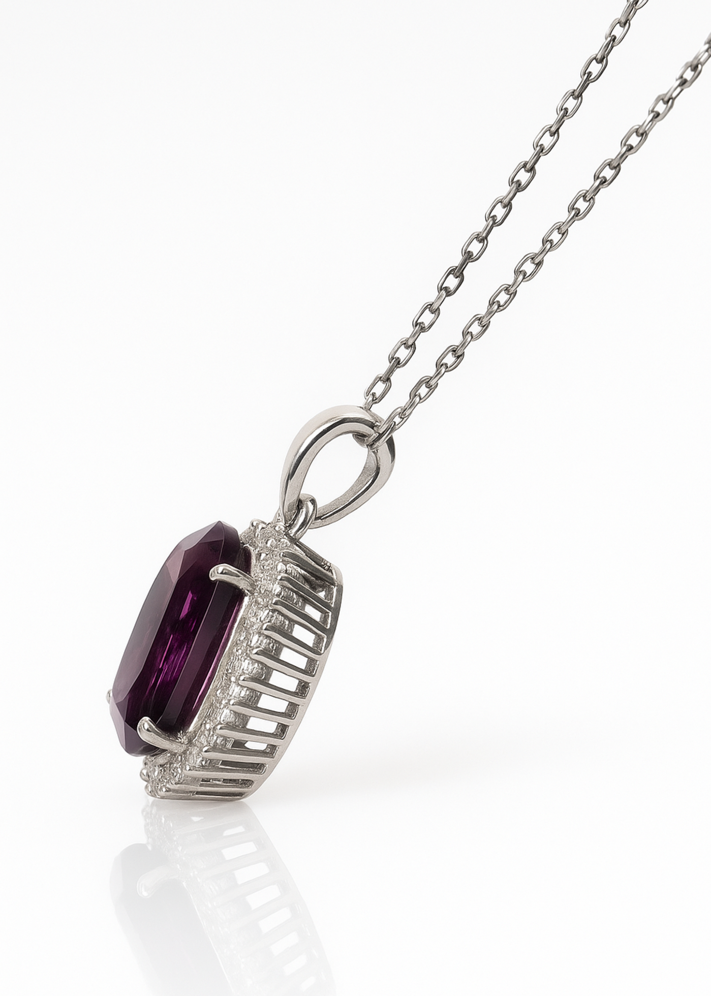 Amethyst Halo-925 Sterling Silver