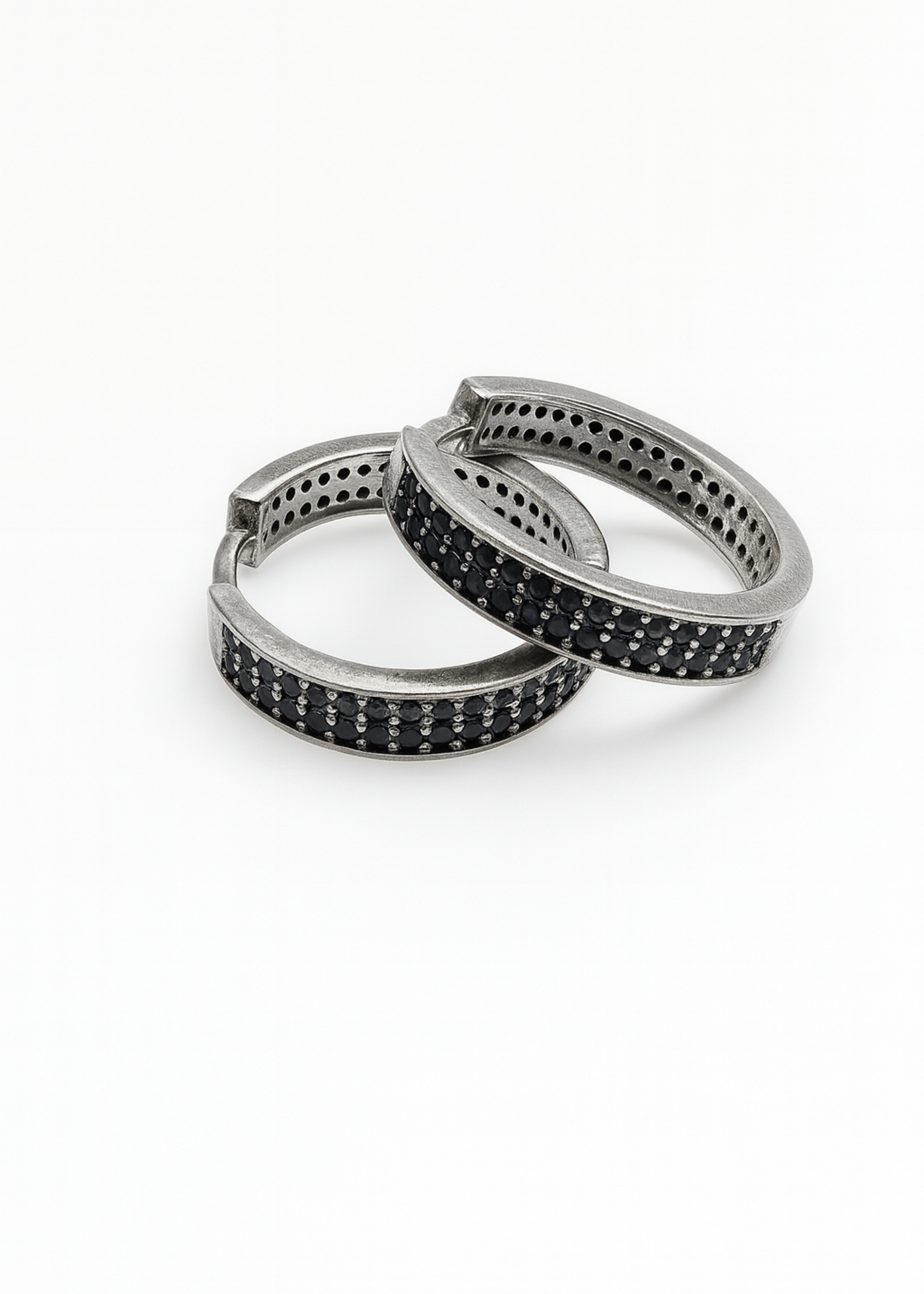 Noir Hoops-925 Sterling Silver