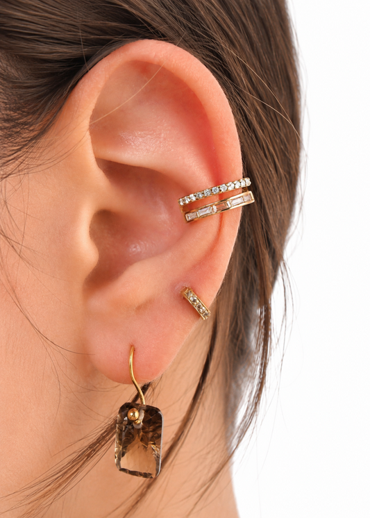 Smoky Topaz Drop Earrings – 14K Gold