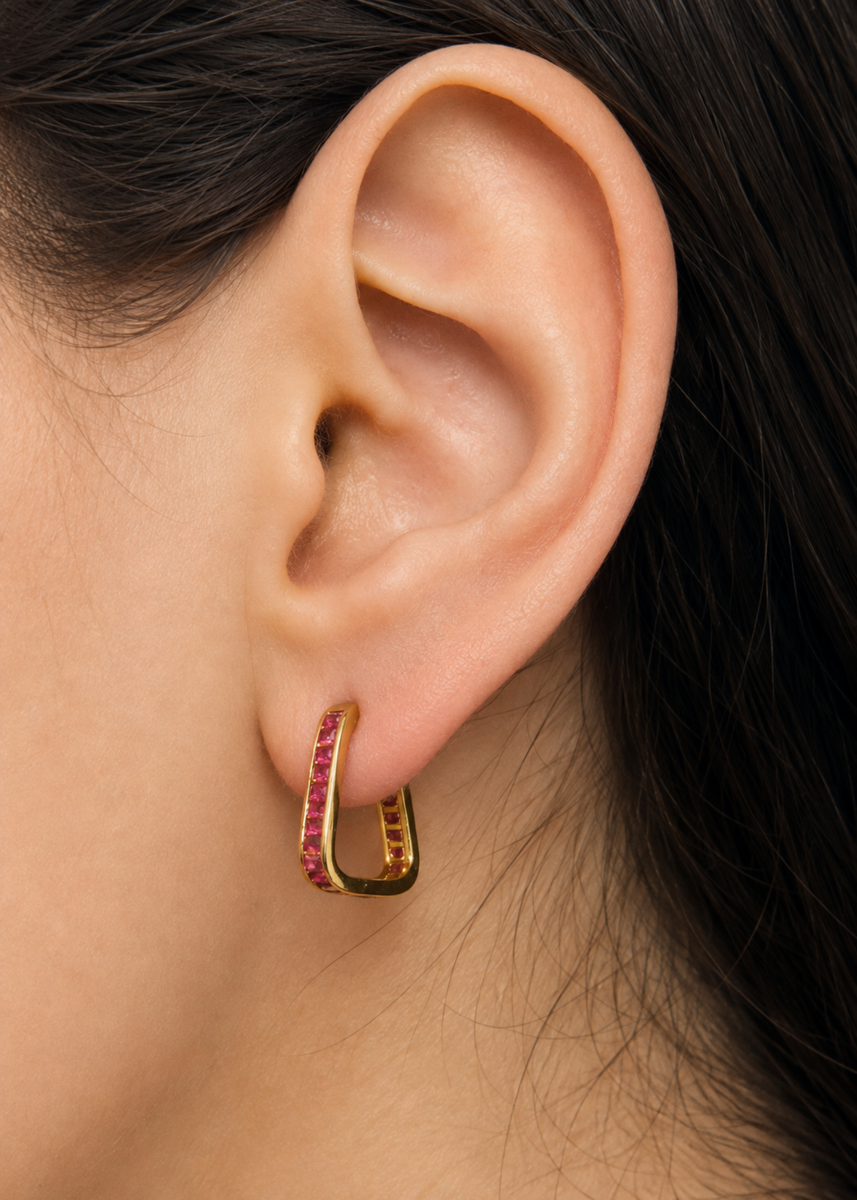 Baguette Hoop–925 Sterling Silver