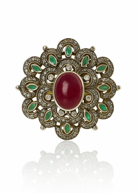 Regal Noor Ruby-Emerald Ring