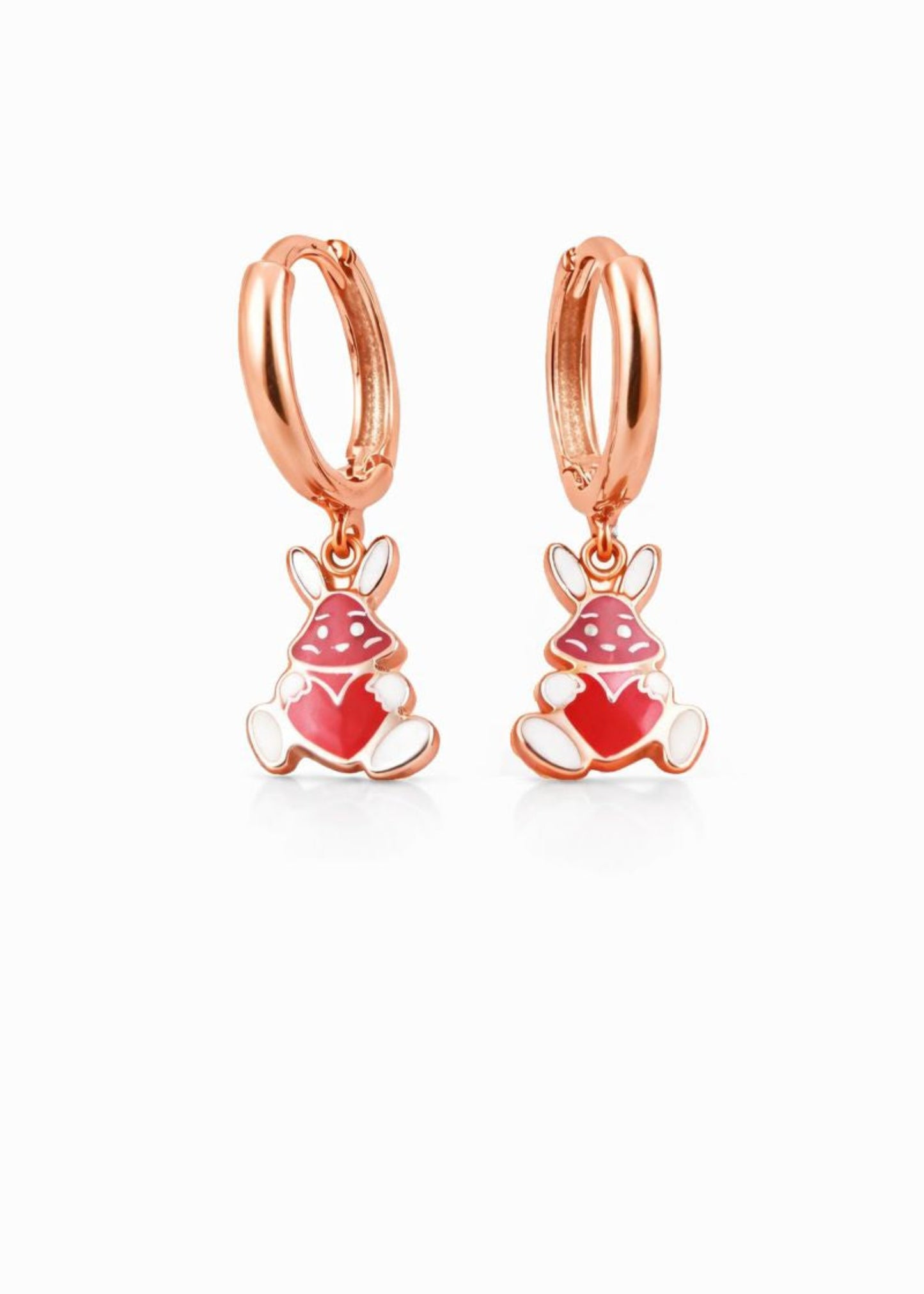 Red Bunny Hoop-925 Sterling Silver
