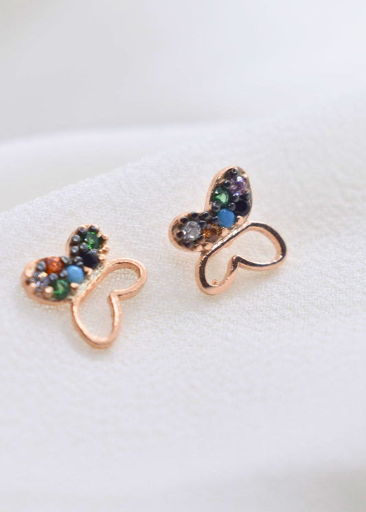 Half Studded Butterfly – 925 Sterling Silver