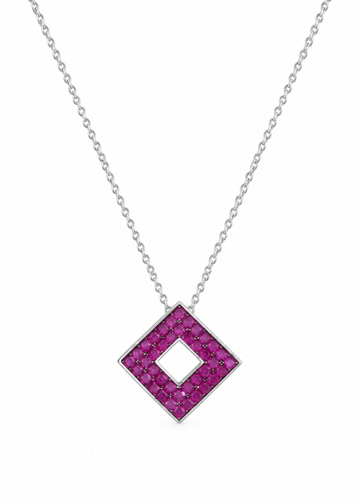 Ruby Geo Square-925 Sterling Silver