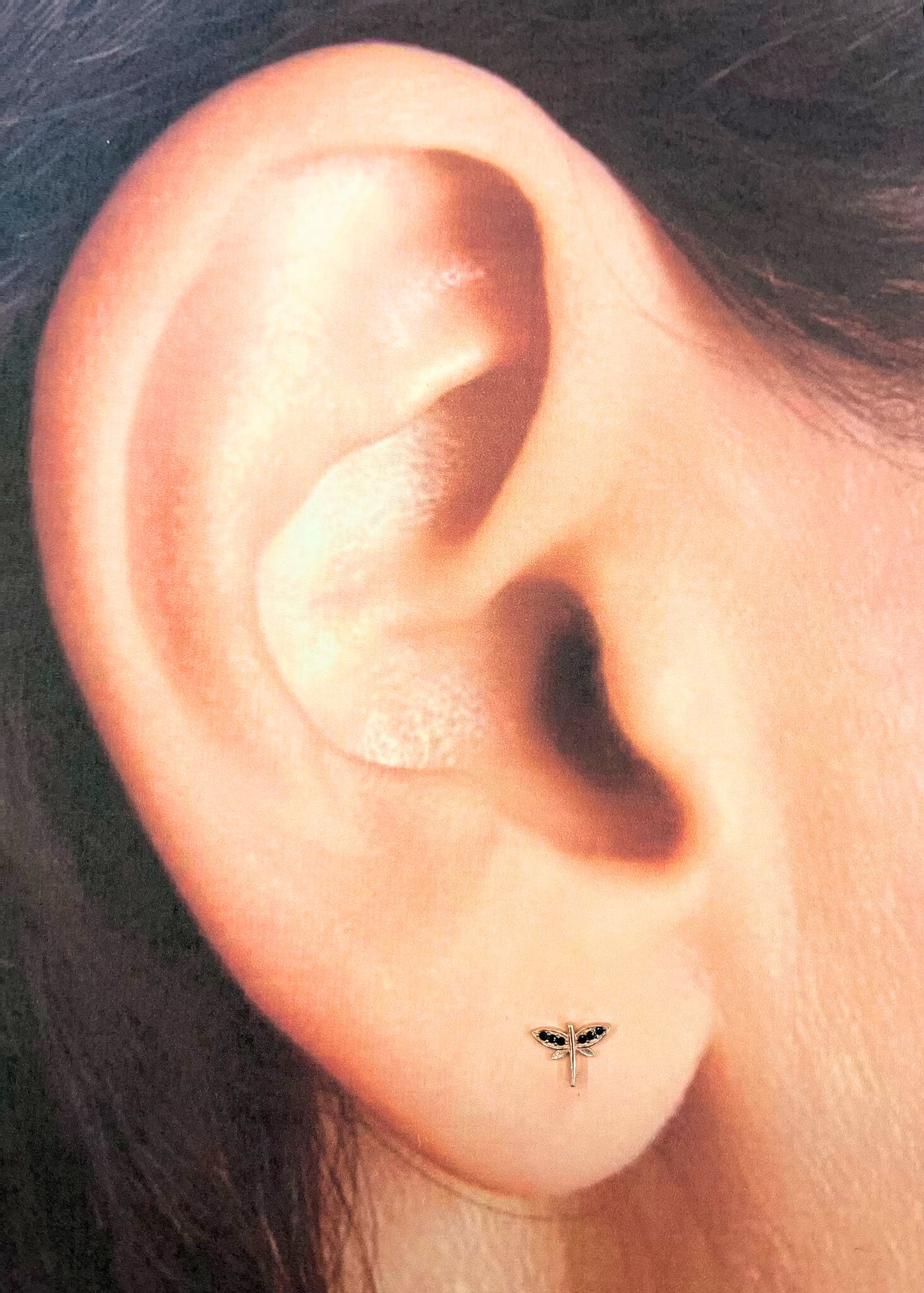 Dragon fly Papillon Stud Earrings – 925 Sterling Silver | Turkish Elegance.
