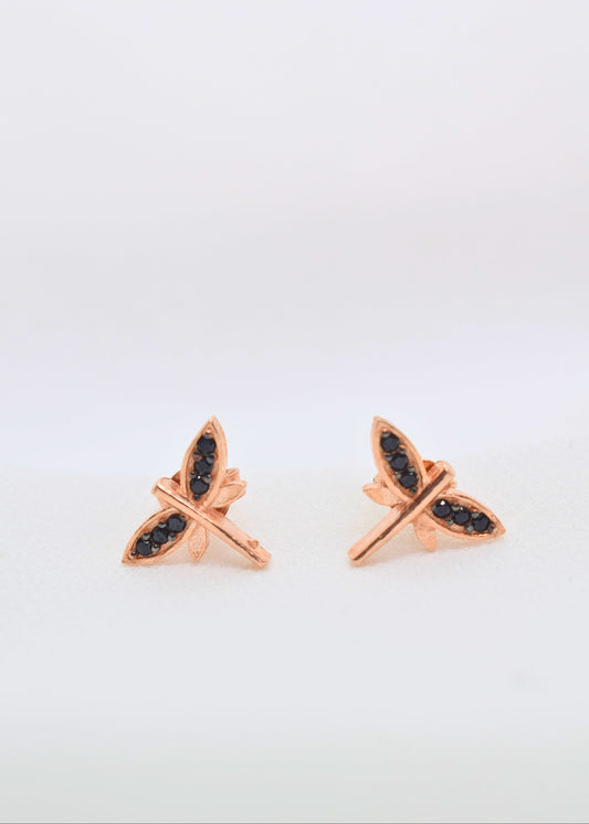 Dragon fly Papillon Stud Earrings – 925 Sterling Silver | Turkish Elegance.
