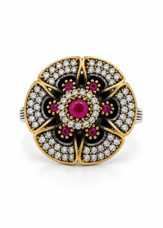 Ottoman Ruby-925 Sterling Silver