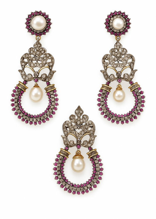 Mughal Pearl Radiance Pendant Set