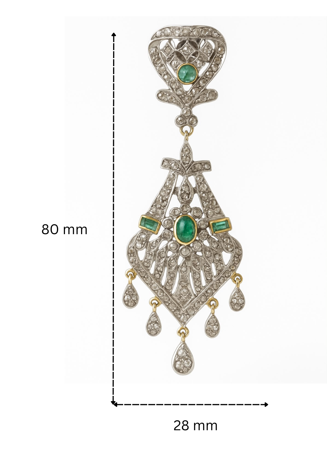 Regal Emerald Chandbali Earrings