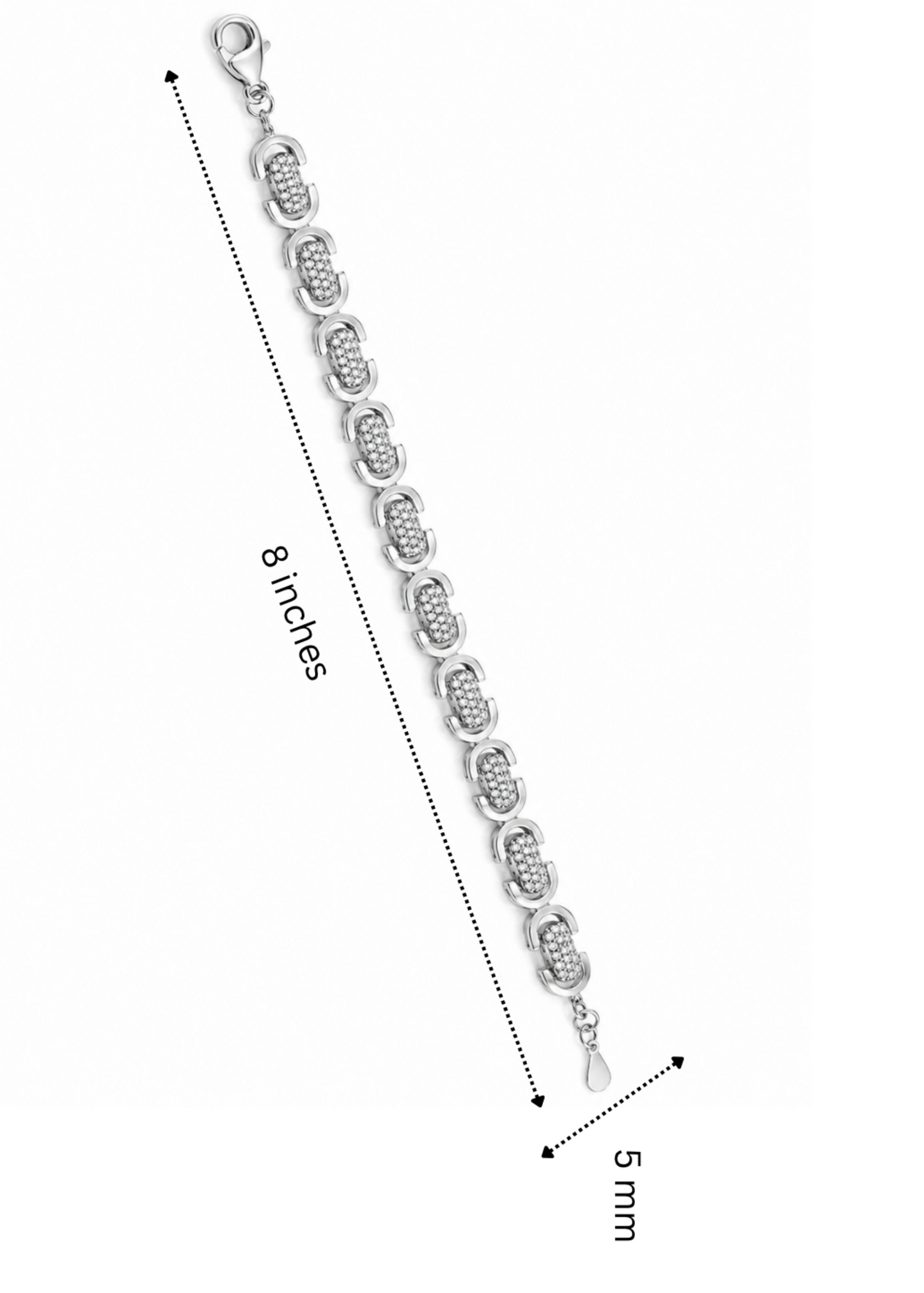 Crystal Link -925 Sterling Silver