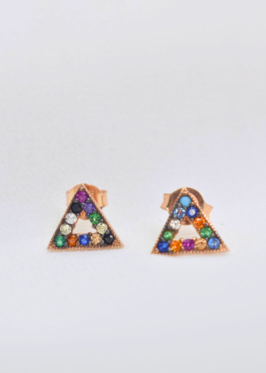 Multi color Triangle – 925 Sterling Silver