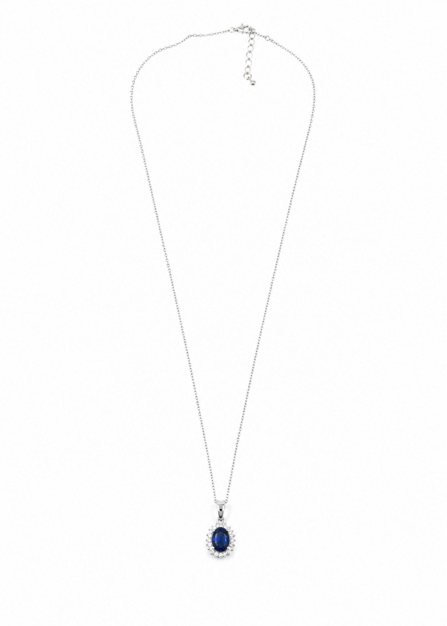 Royal Sapphire Halo – 925 Sterling Silver