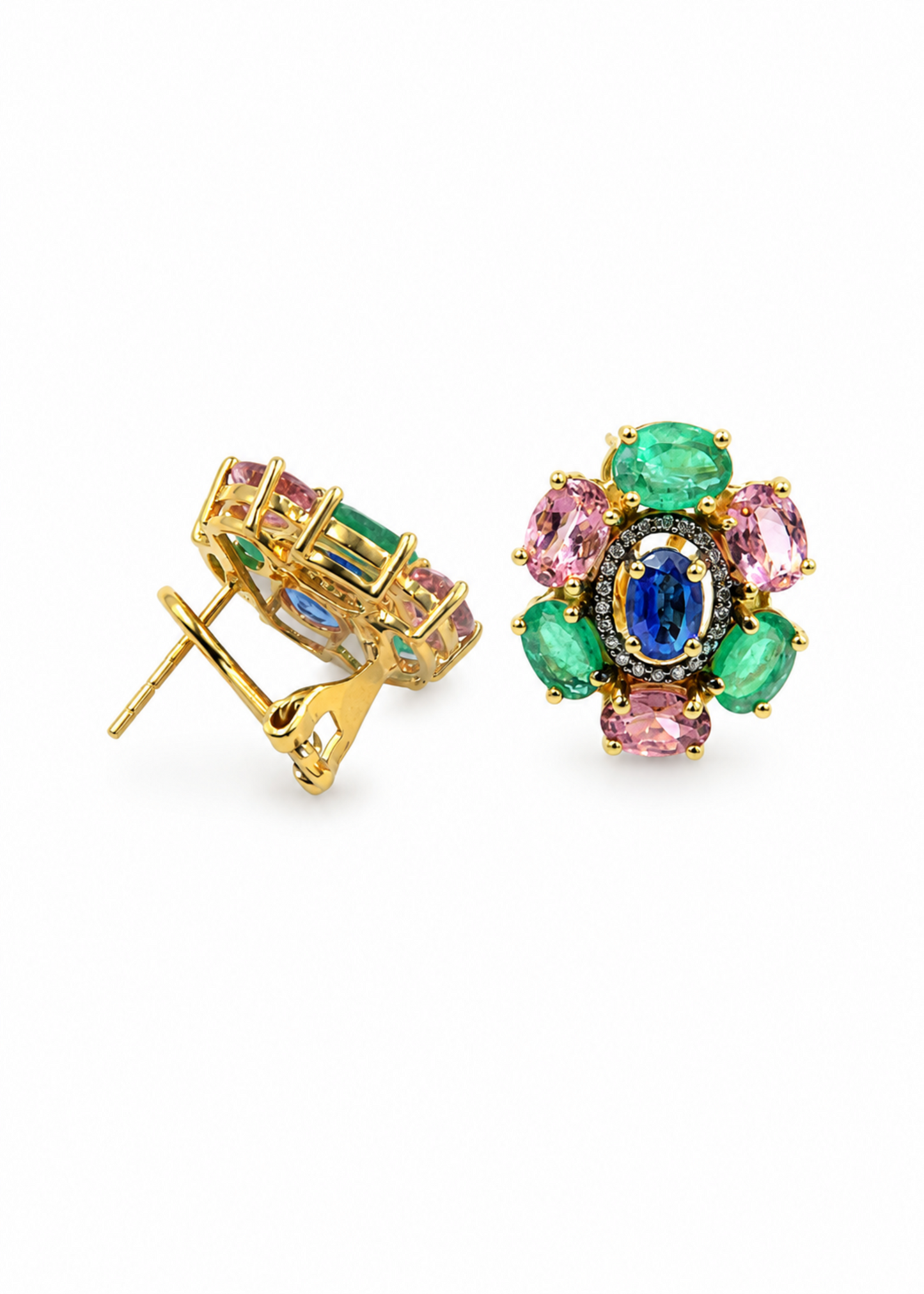 Emerald Bloom Stud Earrings