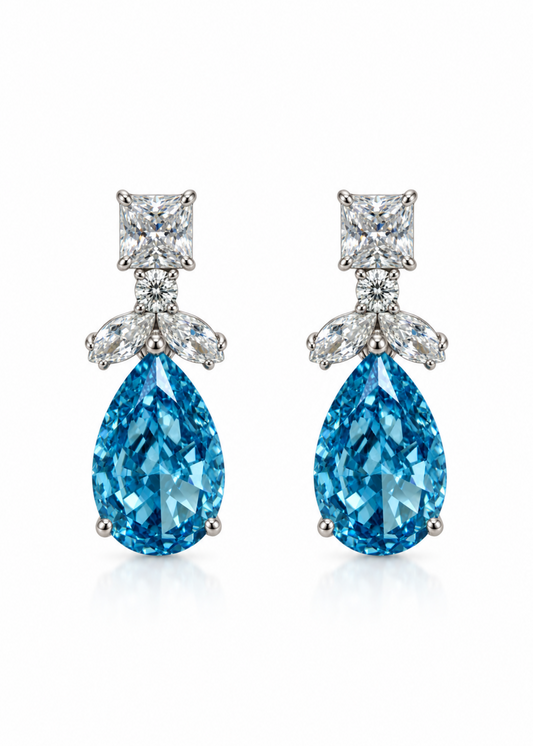 Drop Earrings-925 Sterling Silver