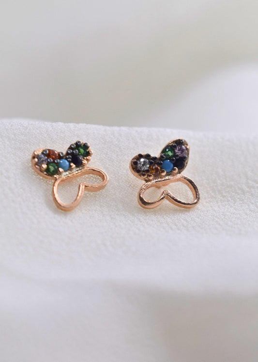 Half Studded Butterfly – 925 Sterling Silver