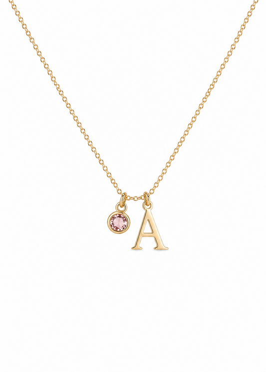 Initial Birthstone-925 Sterling Silver