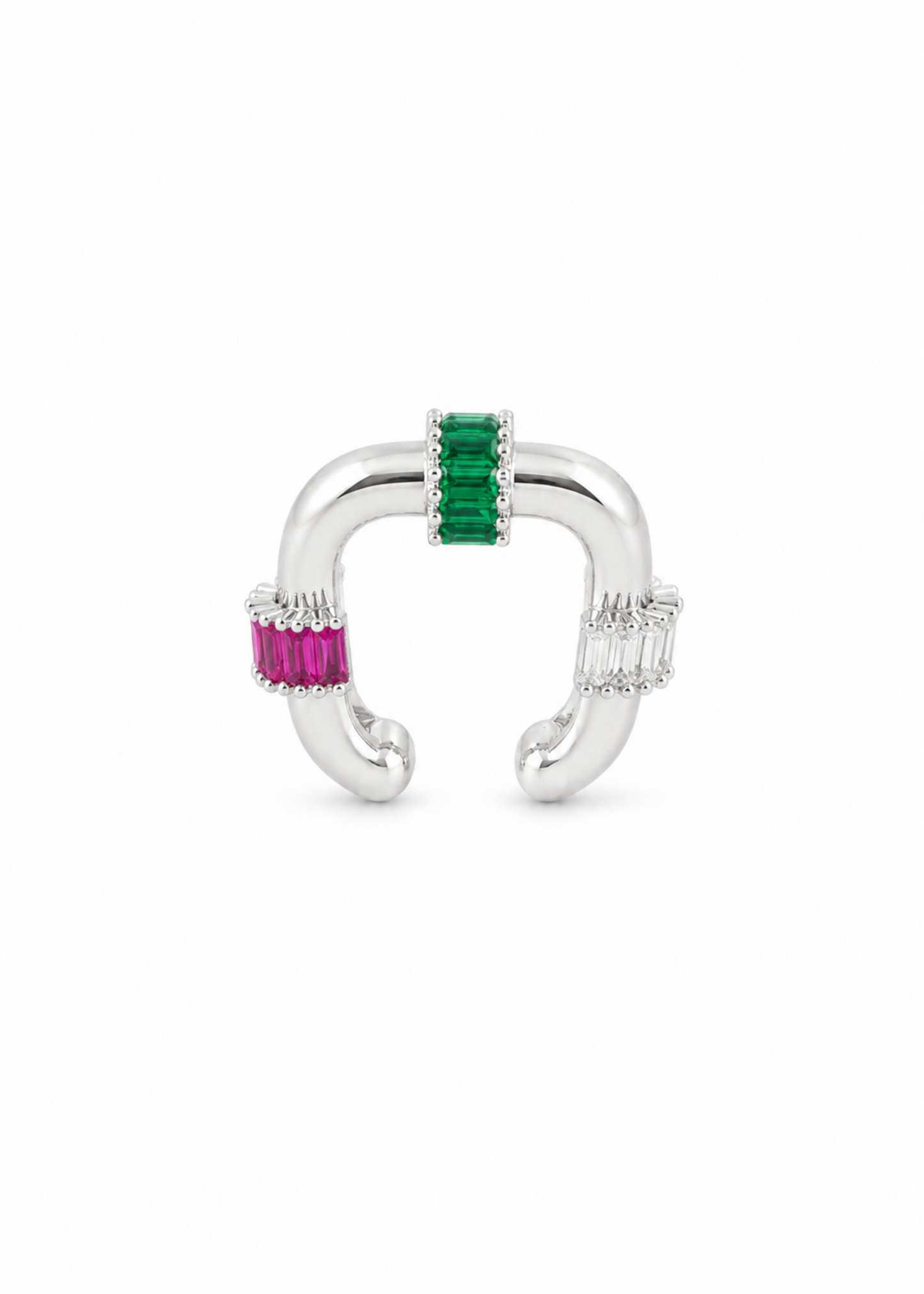 Baguette Ear Cuff-925 Sterling Silver