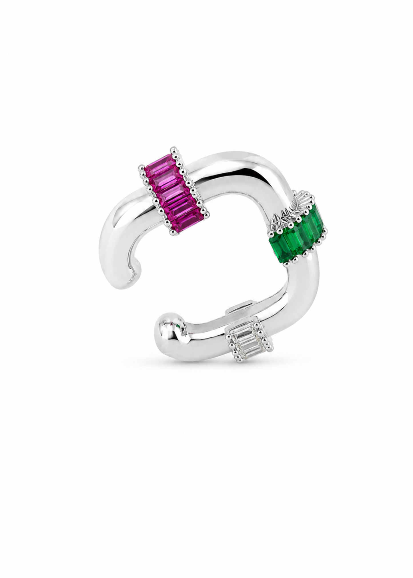 Baguette Ear Cuff-925 Sterling Silver