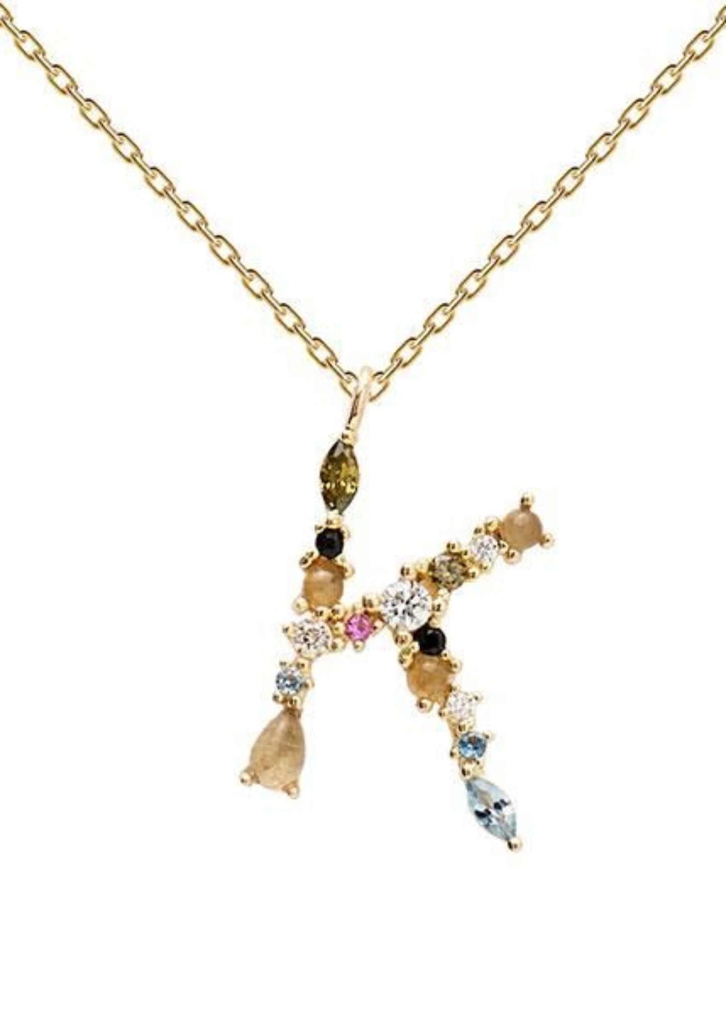 Multi Zircon Initaial-925 Sterling Silver