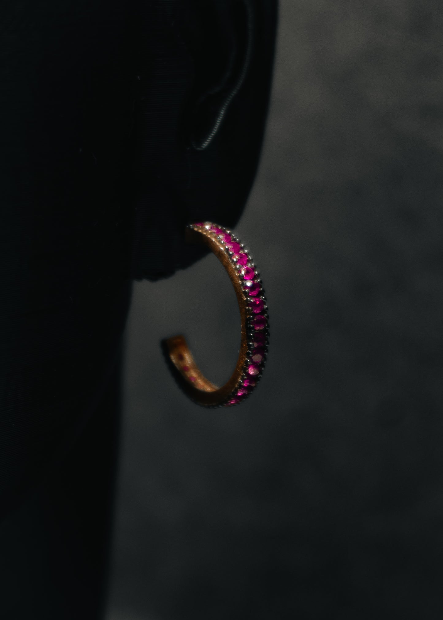Fuchsia Micro Hoop-925 Sterling Silver