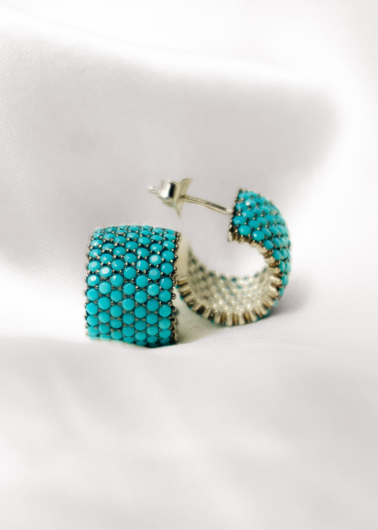Mosaic Hoop- 925 Sterling Silver