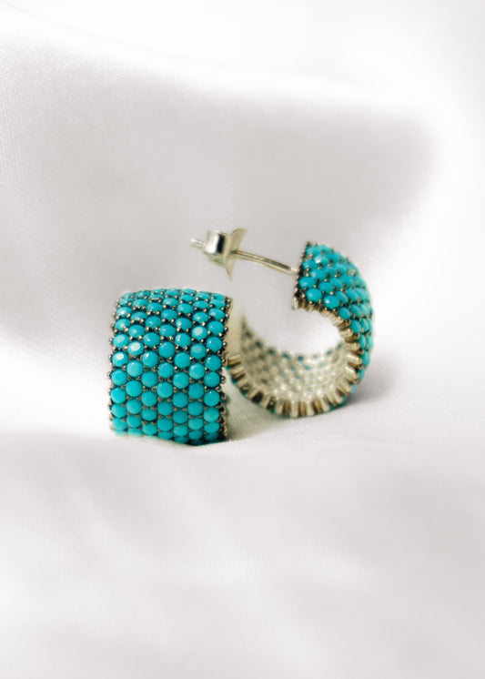 Mosaic Hoop- 925 Sterling Silver
