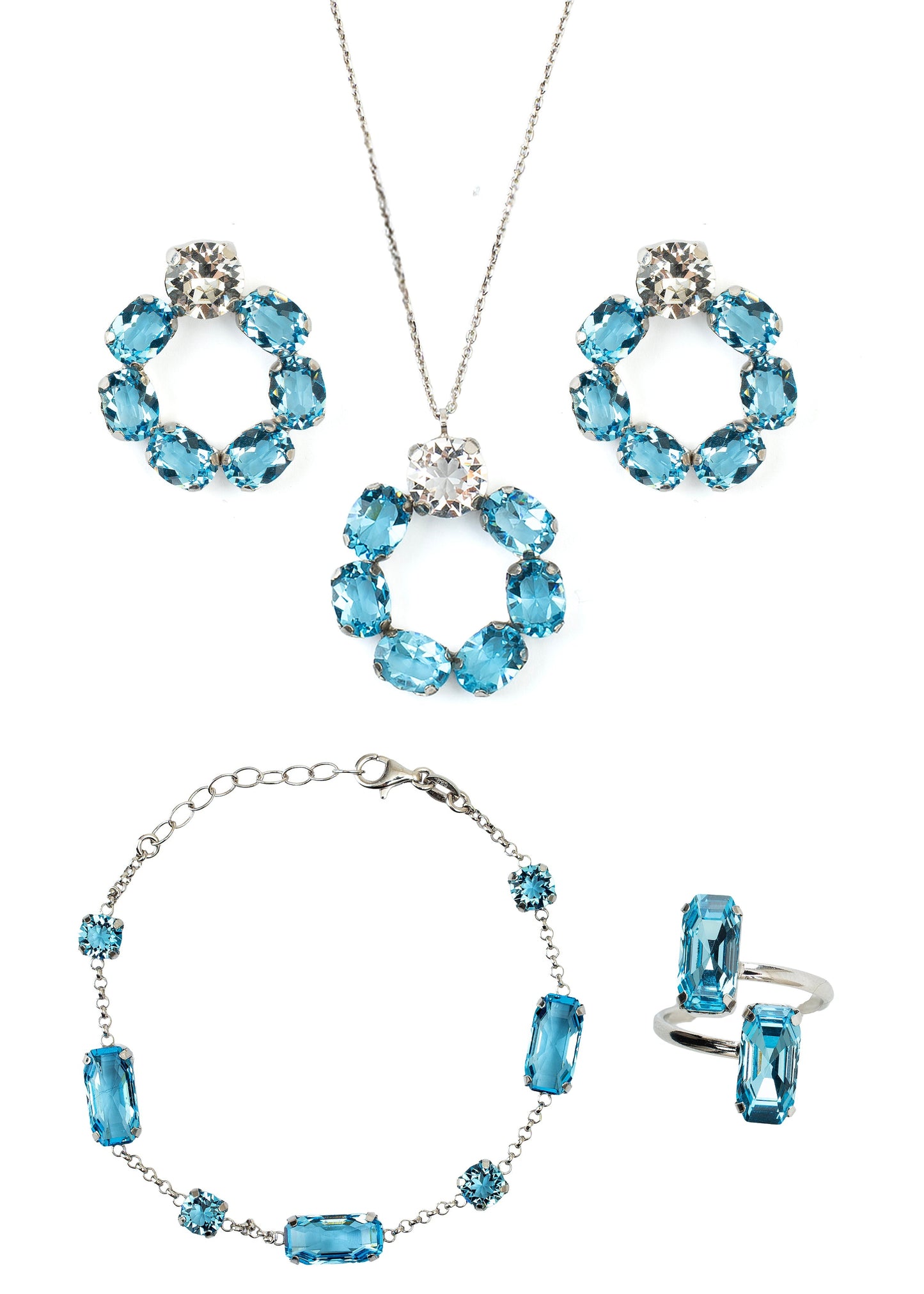 Azure Radiance Swarovski-925 Sterling Silver