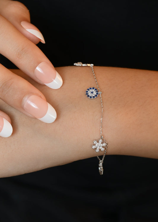 Snowflake Evil Eye-925 Sterling Silver