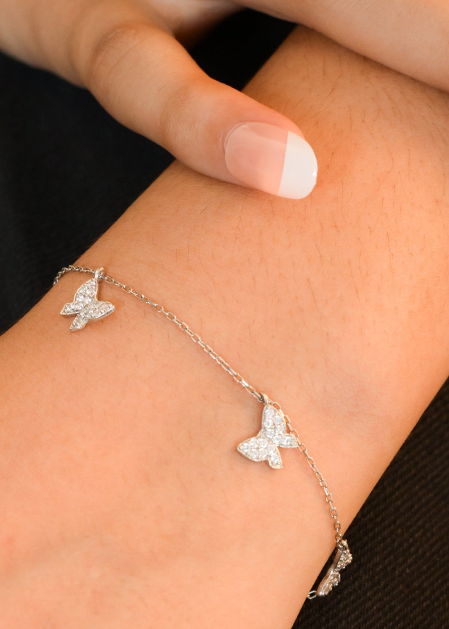 Butterfly Charm Bracelet-925 Sterling Silver