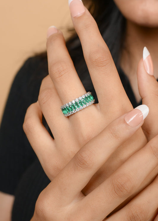 Emerald Band-925 Sterling Silver