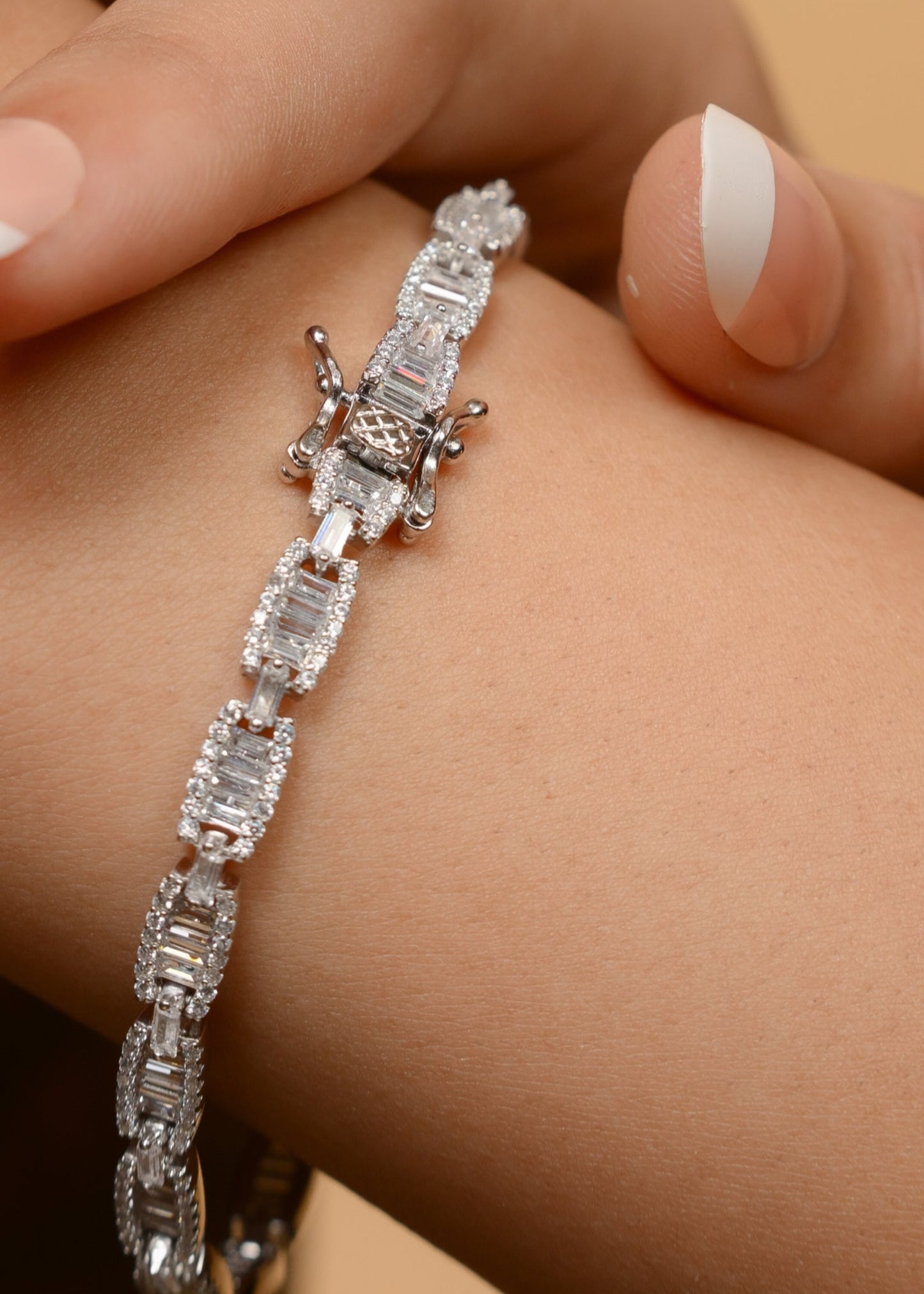 Baguette Tennis Bracelet- 925 Sterling Silver