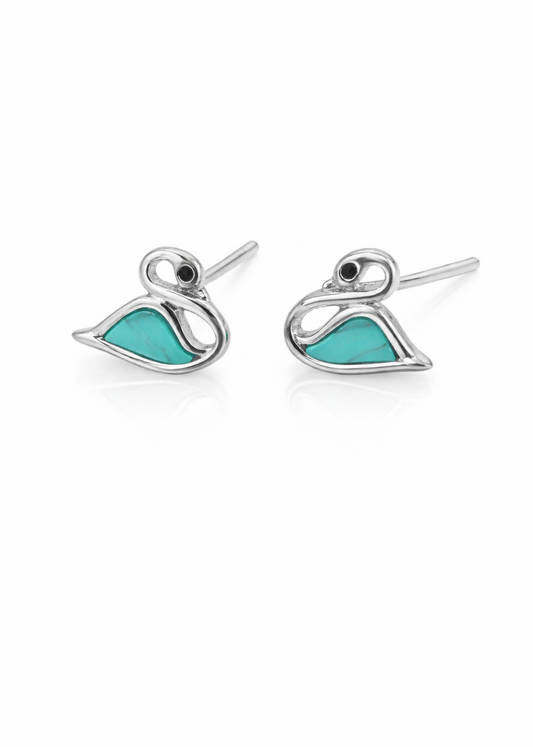 Turquoise Swan-925 Sterling Silver