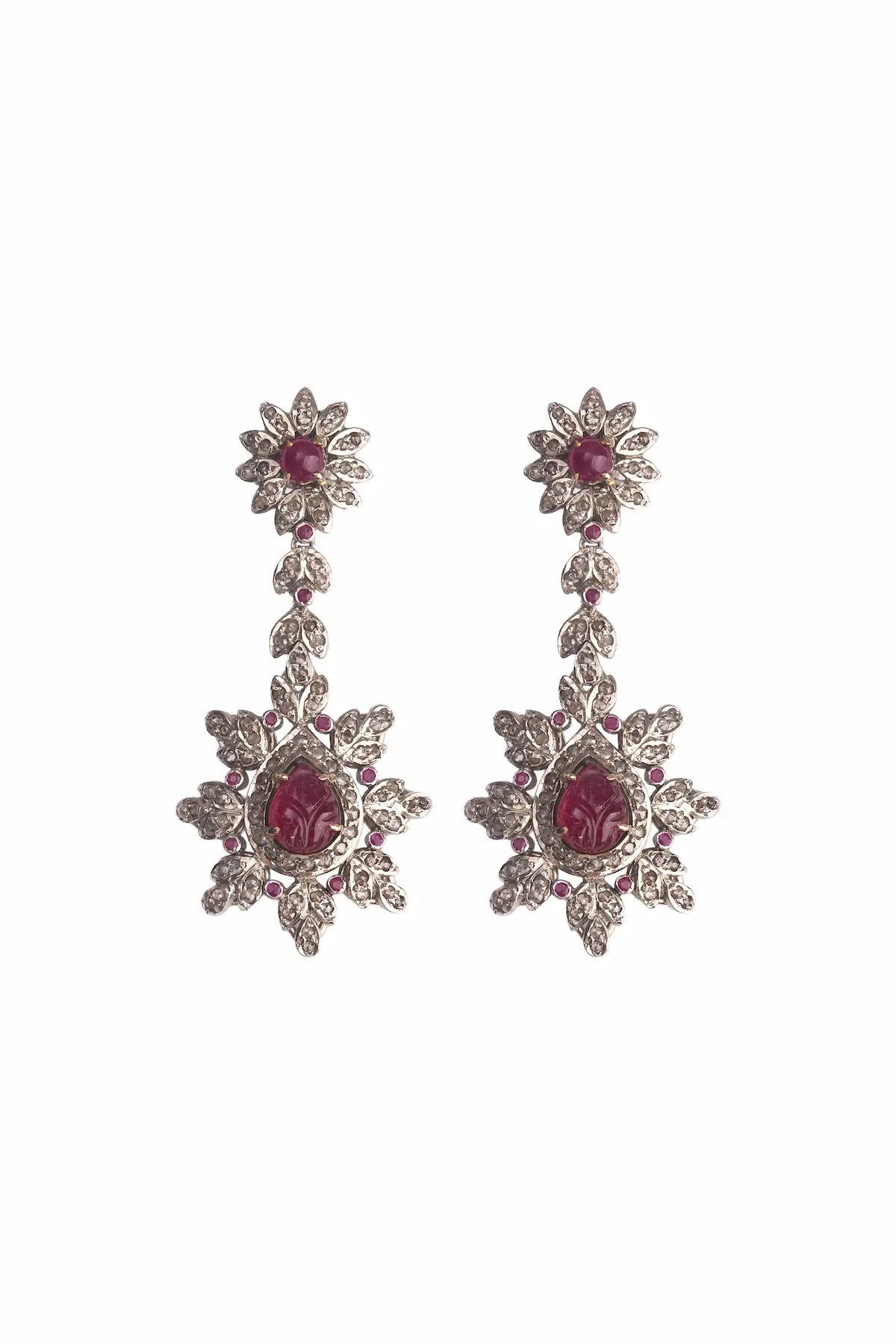 Regal Ruby Bloom Earrings