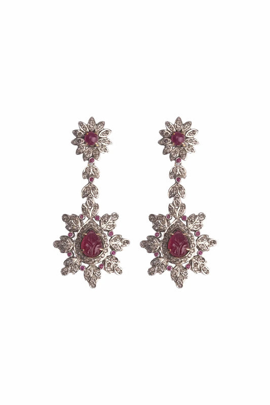 Regal Ruby Bloom Earrings