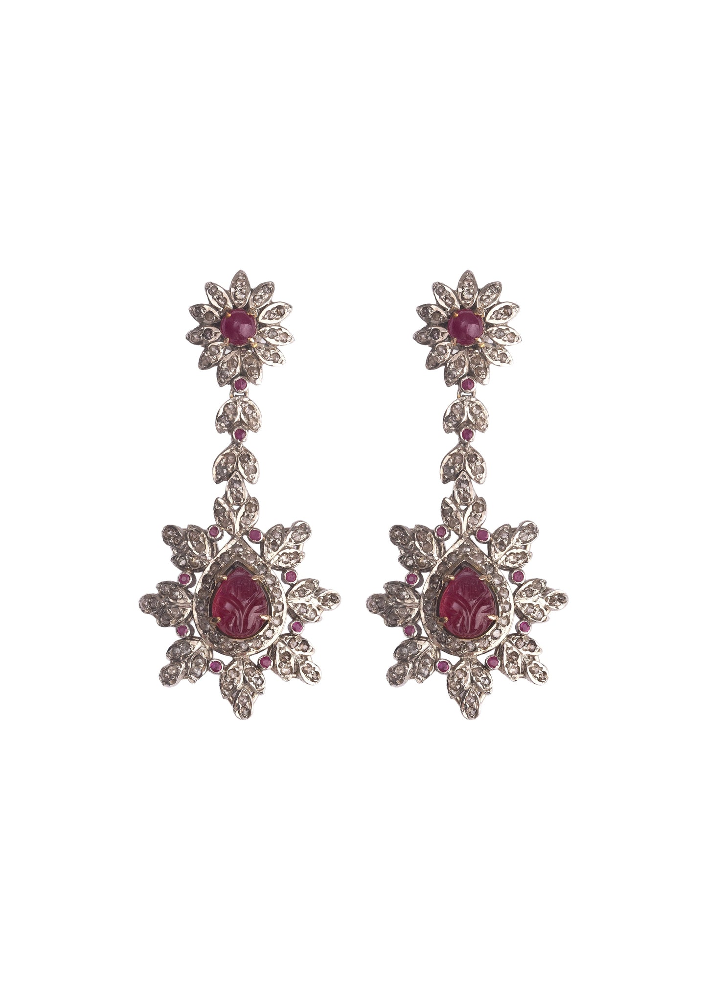 Regal Ruby Bloom Earrings
