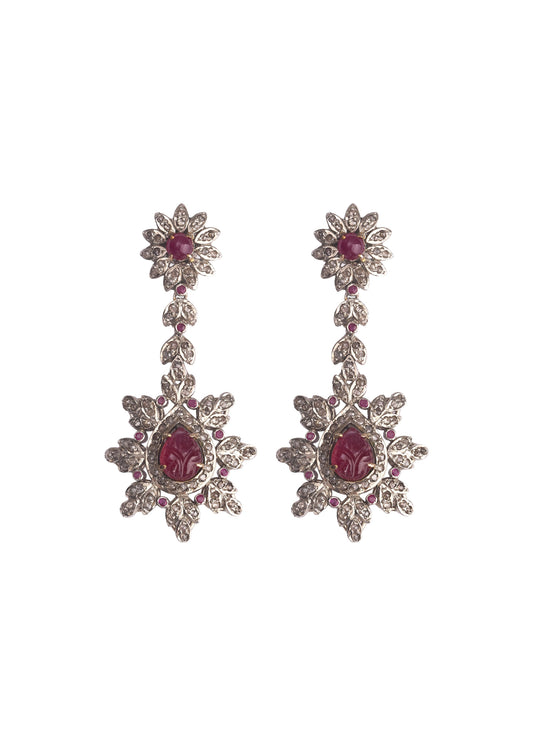 Regal Ruby Bloom Earrings