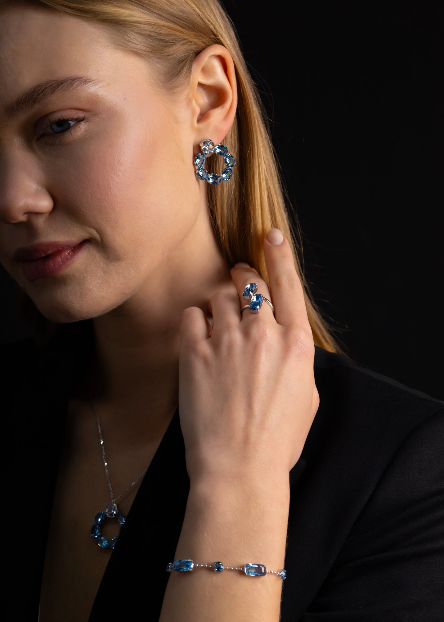 Azure Radiance Swarovski-925 Sterling Silver