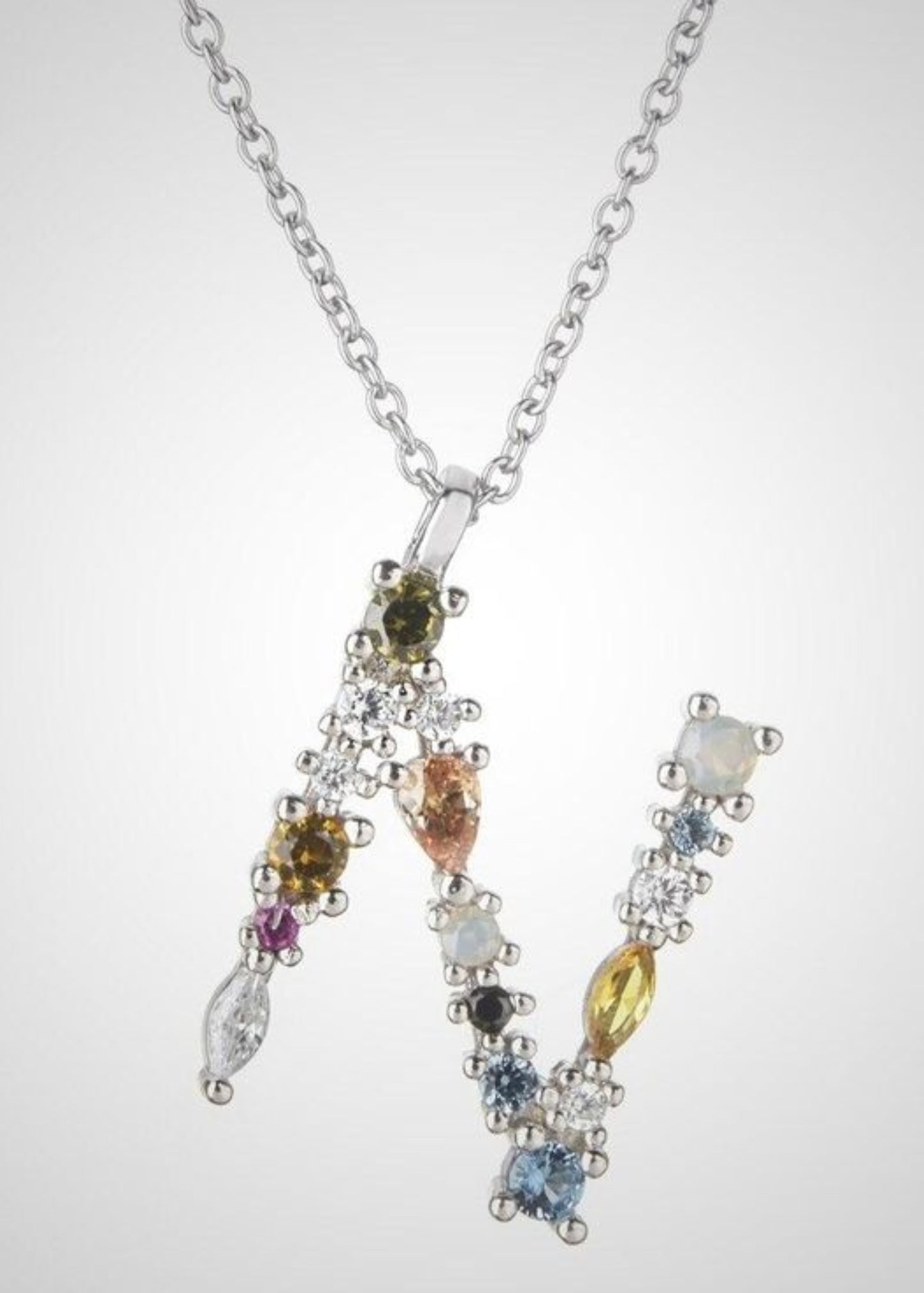 Multi Zircon Initaial-925 Sterling Silver