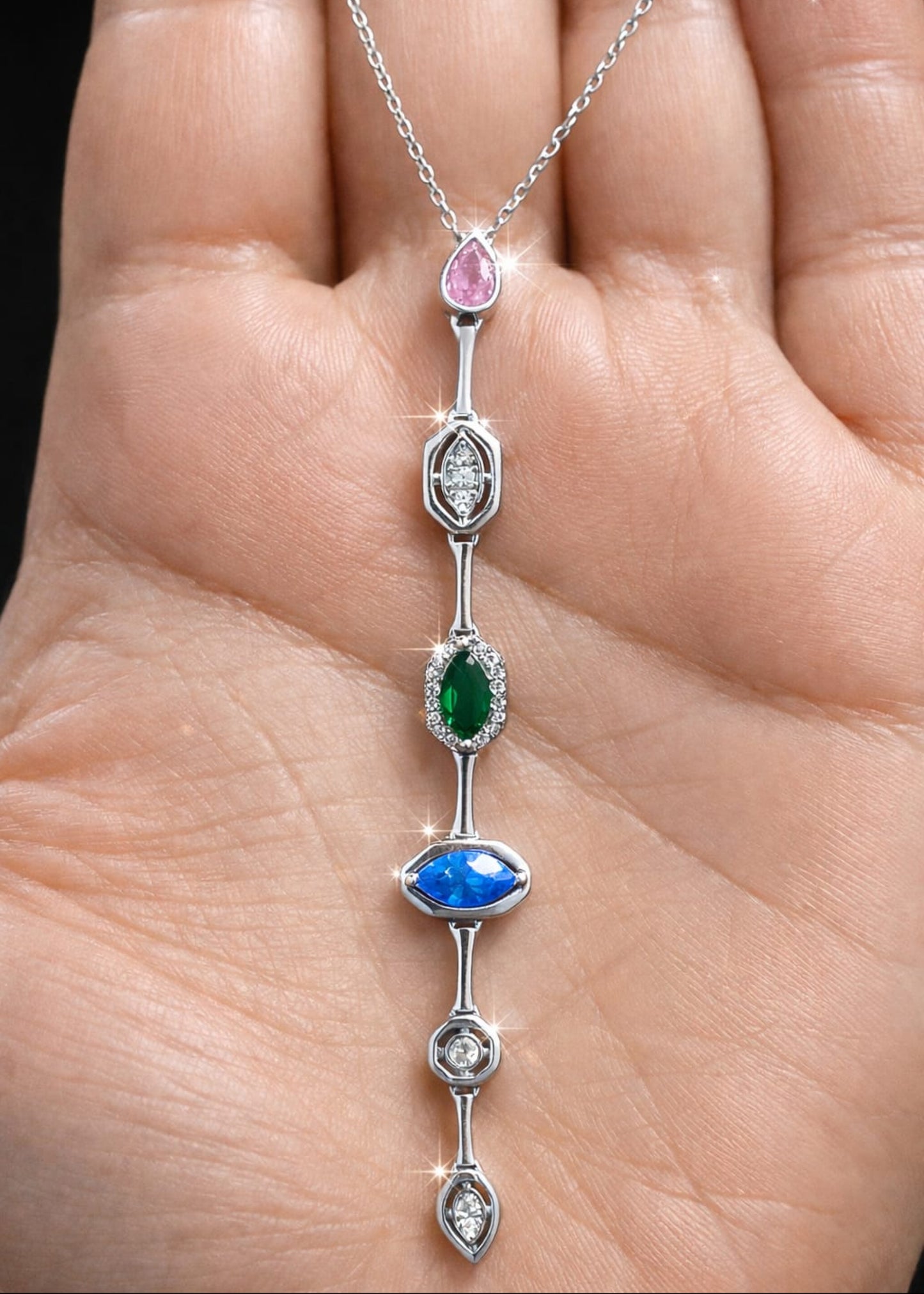 Drop Necklace-925 Sterling Silver