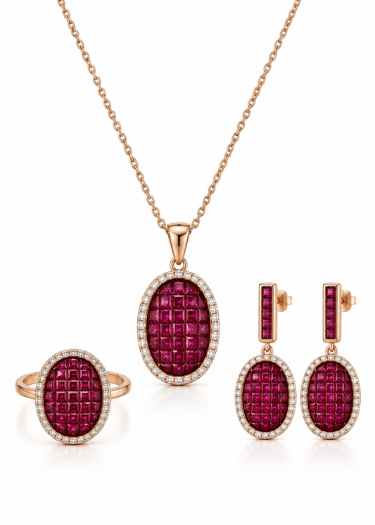Ruby Mosaic-18K Gold Plated