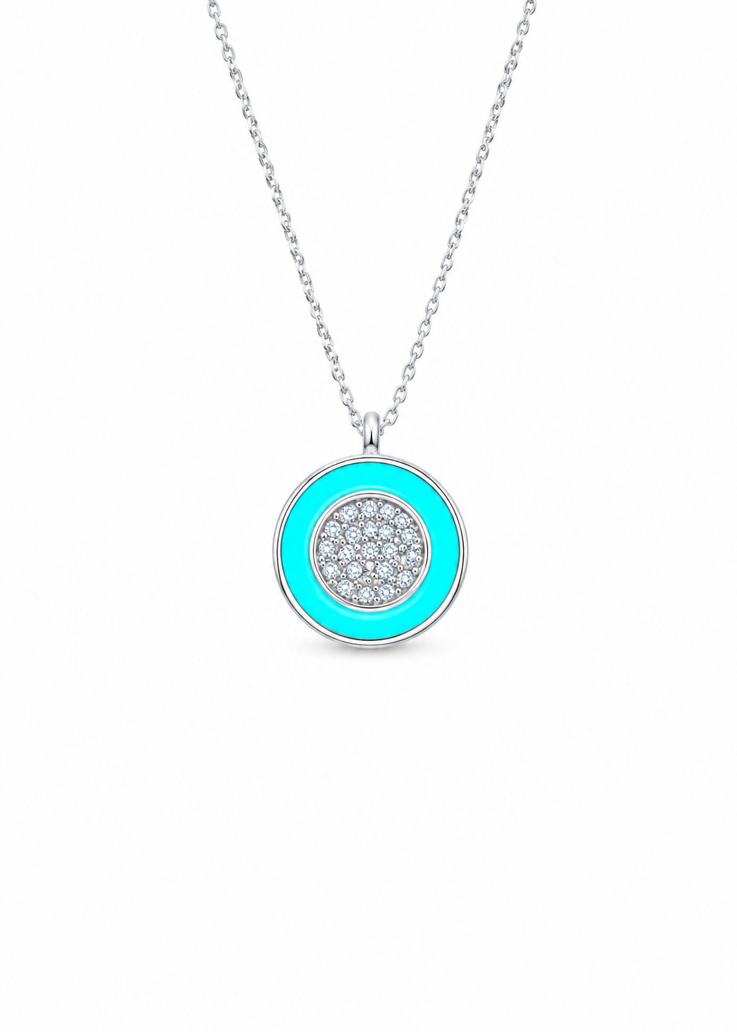 Turquoise Enamel -925 Sterling Silver