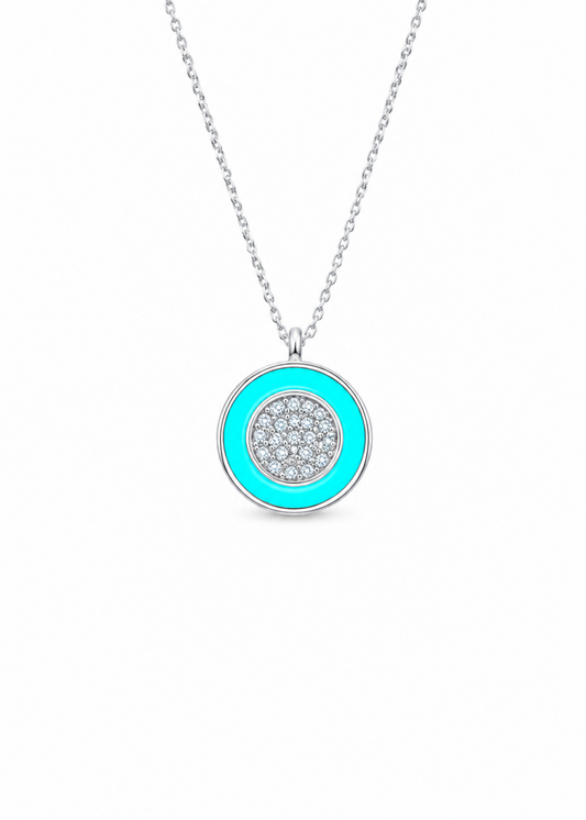 Turquoise Enamel -925 Sterling Silver