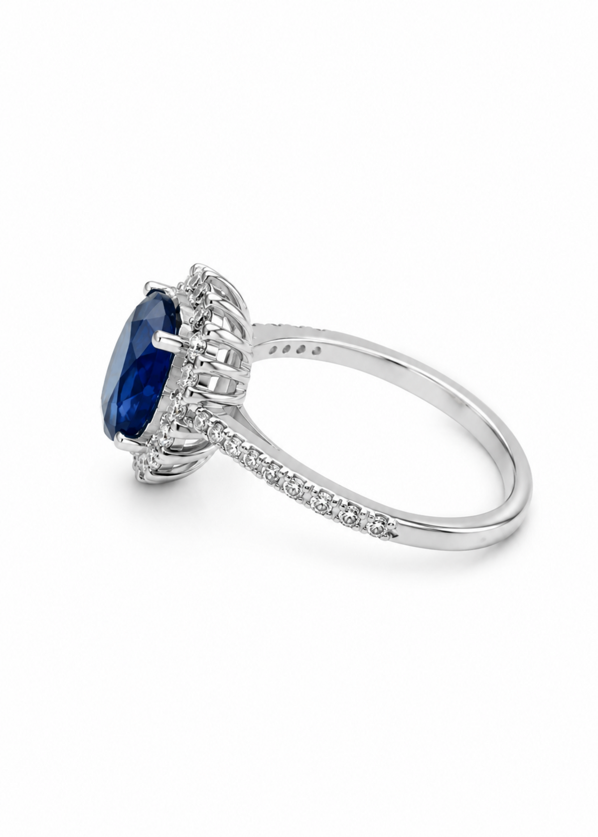 Royal Sapphire Halo – 925 Sterling Silver