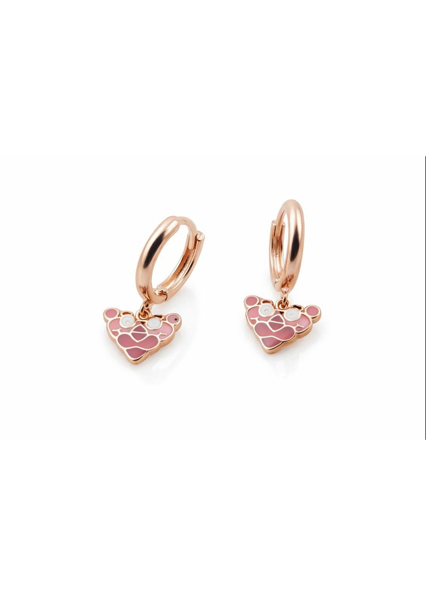Pink Bear Hoop-925 Sterling Silver
