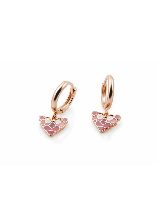 Pink Bear Hoop-925 Sterling Silver